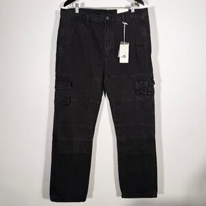 MNML - V244 Cargo Denim Jeans Vintage Black Size 38 - New with Tags